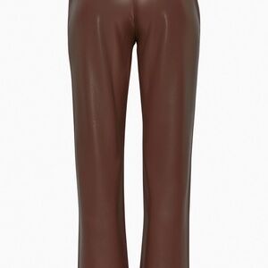 Aritzia Coffee Bean Brown Leather Pants